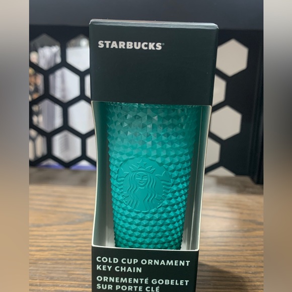 Starbucks Ombre Green Mint Studded Bling Keychain Cup Ornament FOB Holiday 2022 - Picture 3 of 5